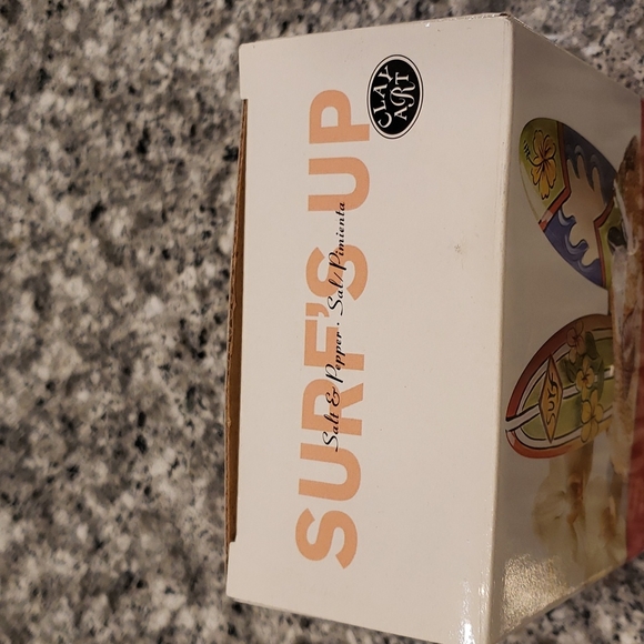NIB Clay Art Surf's Up Salt & Pepper Shakers - Picture 7 of 9